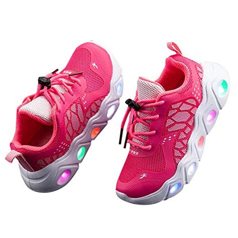 Hopscotch Girls Mesh Art Printed Style Lace LED Shoe in Pink Color: Buy ...