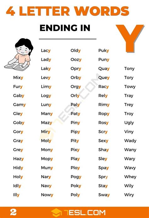 4 letter words ending in y 324 words in english – Artofit