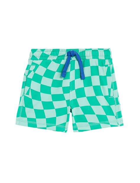 Buy Cotton Rich Checkerboard Shorts at Marks & Spencer