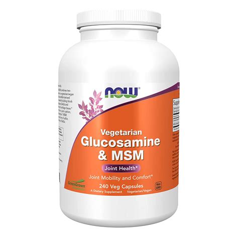 Now Foods Vegetarian Glucosamine And Msm Joint Health Capsules - 240 ...