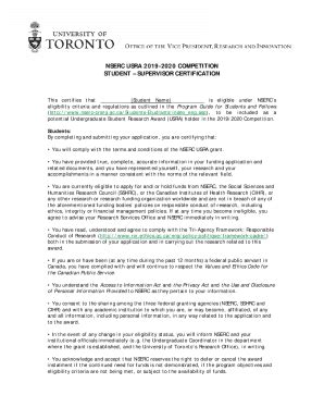 Fillable Online NSERC - Eligibility criteria for students and fellows ...