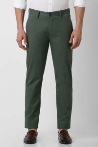 PETER ENGLAND Slim Fit Men Green Trousers - Buy PETER ENGLAND Slim Fit ...