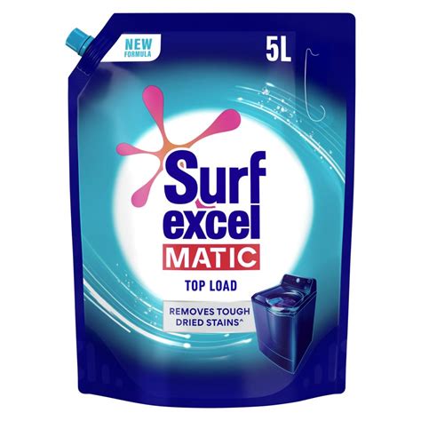 Surf Excel Matic Top Load Liquid Detergent 5L Refill Pouch, Specially ...