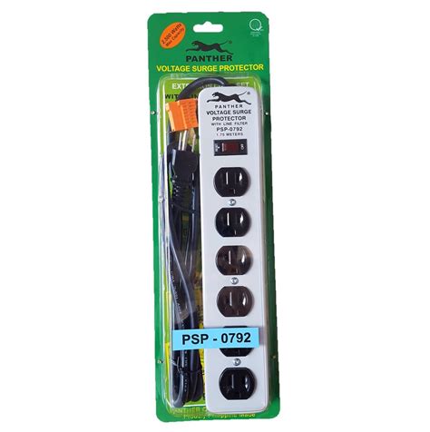 Panther PSP-0792 Voltage Surge Protector 6 Gang 6 Outlets Extension ...