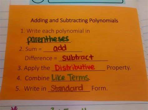 Adding Subtracting Polynomials 的图像结果