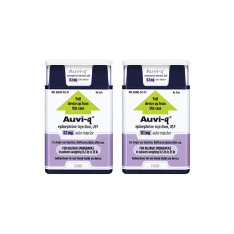 Auvi-Q (Epinephrine Auto-Injector), 0.1mg, 2 Pack | Bound Tree