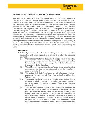Fillable Online Maybank Islamic PETRONAS Ikhwan Visa Card-i Agreement ...