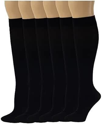 Buy Sumona 6 Pairs Women Opaque Spandex Knee High Trouser socks (9-11 ...