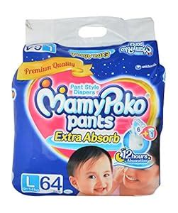 Buy Mamy Poko Pants Baby Diaper Large (64 Pieces Pack) Online at Low ...
