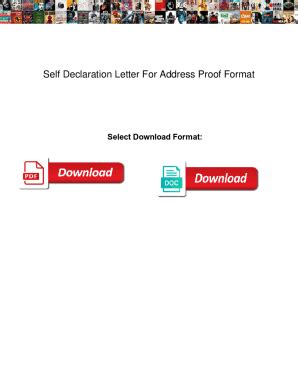 Fillable Online Self Declaration Letter For Address Proof Format. Self ...