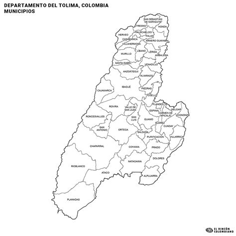 Map Of Tolima Colombia