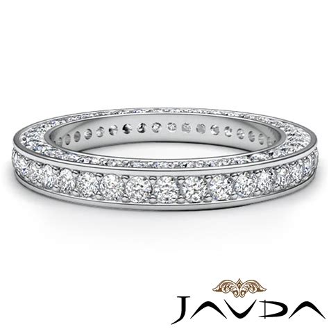 Vintage Round Pave Diamond Eternity Ring Women's Wedding Band 14k W ...
