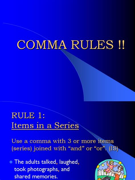 Image result for Basic Comma Ruls
