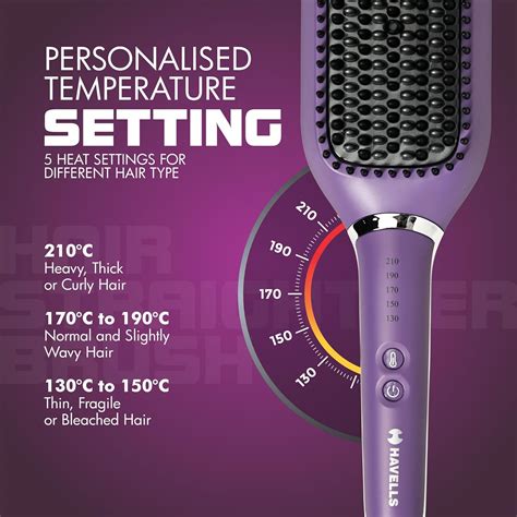 Havells Keratin Infused Hair Straightener Brush with Temperature ...