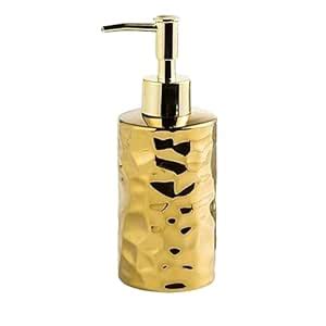 FabSeasons Soap Dispenser with Pump, Golden symmteric Pattern Bottle ...
