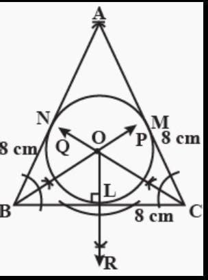 draw in circle and circumcircle of equilateral triangle with side 8 cm ...