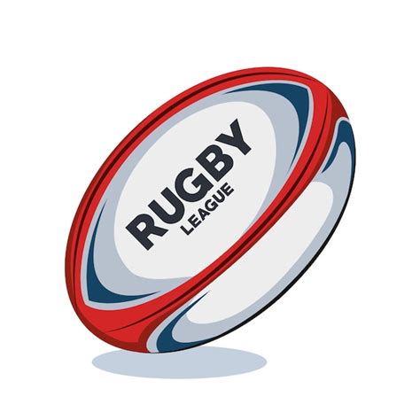 Ballon de rugby design rouge, blanc et bleu | Vecteur Premium