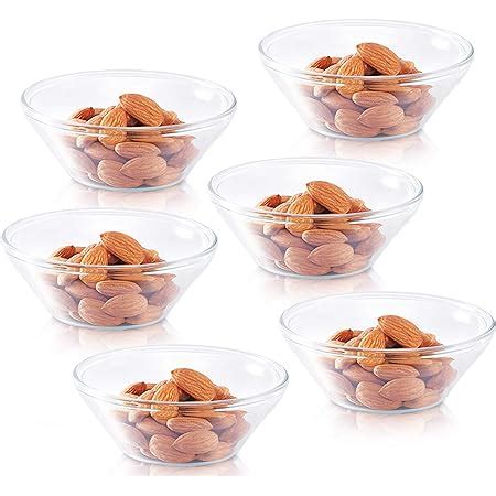 Buy Borosil - Venus Glass Katori Bowl Set, 170ml, Set of 6, Transparent ...