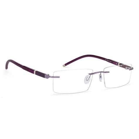 Buy Purple Rimless Rectangle Solid Air Fusion 001-C12 Eyeglasses at ...
