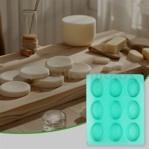 SILICOMOLDS-115gms -Oval Pears Shape - 9 Cavities Silicone Soap Mold-U