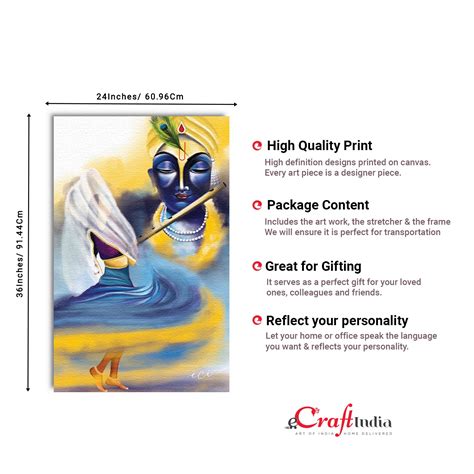 Meera Krishna Original Design Canvas Printed Wall Painting- eCraftIndia ...
