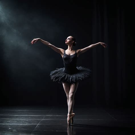 black swan dance ballet, dark atmosphere, dramatic l...