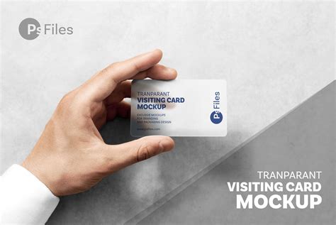 Multicolor Plastic Transparent Business Card Mockup Free PSD