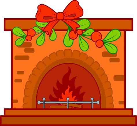Christmas cartoons clip art. Fireplace vector illustration 8717391 ...