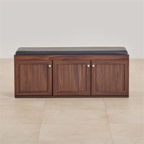 Buy (Refurbished) Lewis 18 Pairs Shoe Cabinet with Cushion Seat - Brown ...