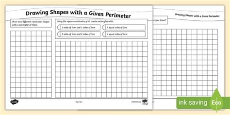 👉 Drawing Shapes with a Given Perimeter Worksheet - Twinkl KS2
