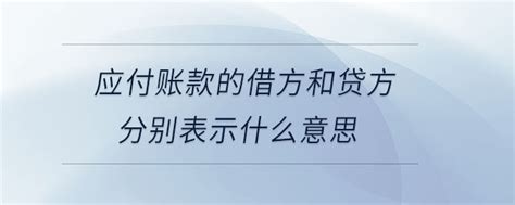 应付账款的借方和贷方分别表示什么意思_东奥会计在线