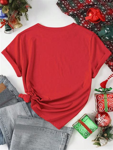 SHEIN EZwear Women Farewell 2024 Hello 2025 New Year Round Neck Short ...