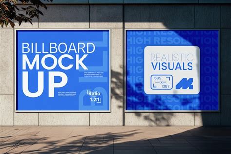 Urban wall billboard mockup for advertising campaigns front view ...