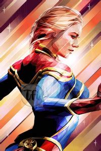 Superhero Captain Marvel Poster, Unframed, With Double Sided Tape Paper ...