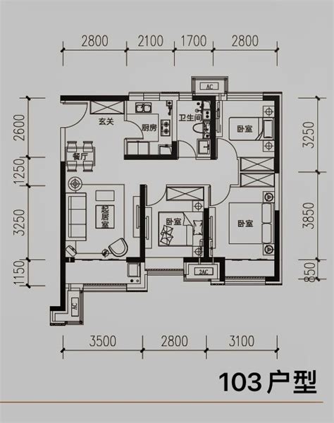 100平方三室一厅图,80平米三室一厅平面图,100平三室一厅户型图_大山谷图库
