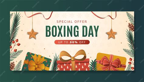 Premium Vector | Gradient boxing day sale banner template