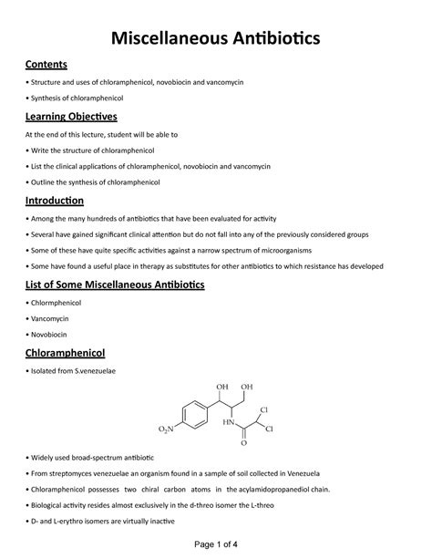 Chapter - 10 Antibiotics unclassified - Page 1 of 4 Contents ...