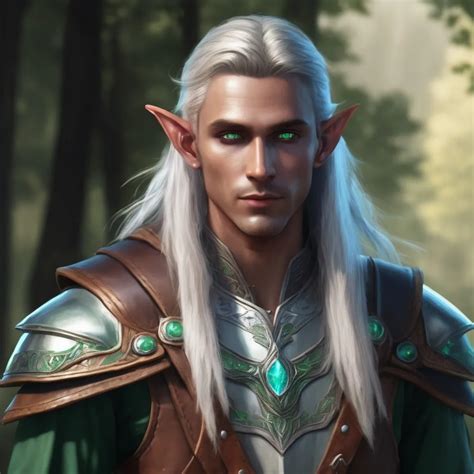 Design a astral elf ranger, for DND 5e, Male, white...