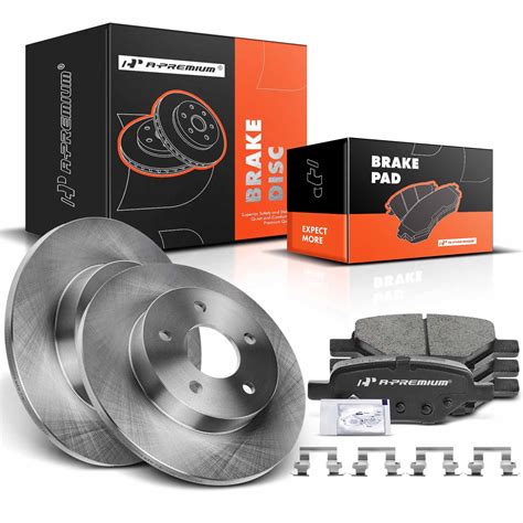 A-Premium 10.63 inch (270mm) Rear Solid Disc Brake Rotors + Ceramic ...