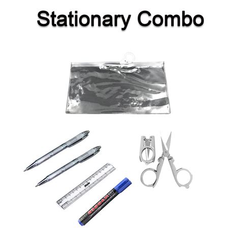 4848 6-Pcs Combo Zipper Pouch scissor Ruler Pen And Marker Used While ...