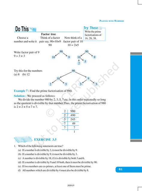 Playing With Numbers - NCERT Book of Class 6 Mathematics