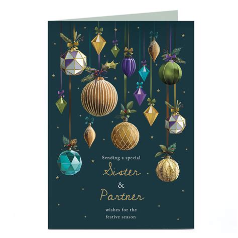 Buy Personalised Christmas Card - Contemporary Baubles for GBP 2.99 ...