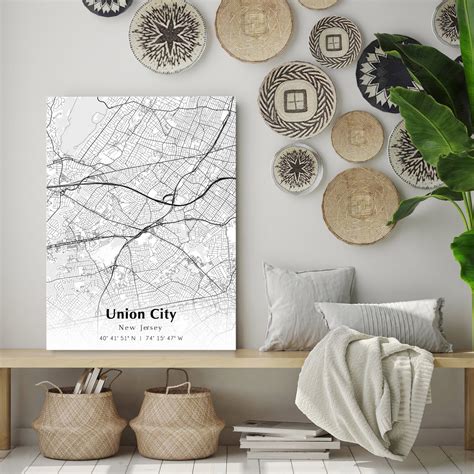 Union City City Map Print, Union City New Jersey Map Poster, USA City Street Map, Map of Union ...