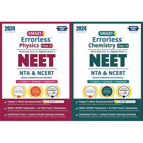 Buy NEET Combo - Smart Errorless Physics & Chemistry - Class 12(2024 ...