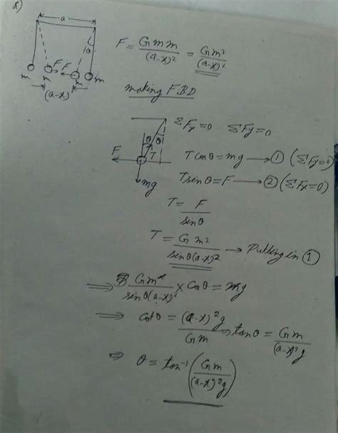 Two small balls of mass m each are suspended side by side by two equal ...