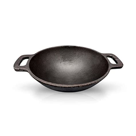 Buy Zishta Cast Iron Kadai Flat Base (Medium) | Pre-Seasoned Super ...