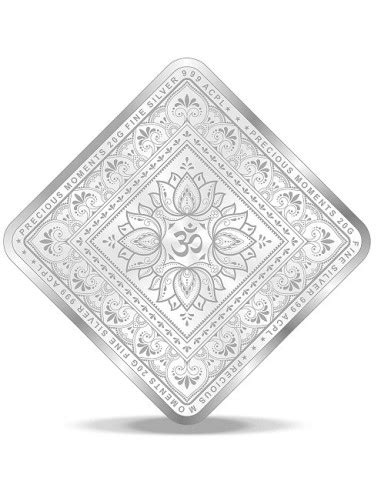 Precious Moments BIS Hallmarked Diamond Shape Om DesignSilver Coin Of ...