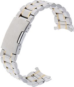 Lyla Stainless Steel Link Bracelet Watchband Strap Curved End Gold ...