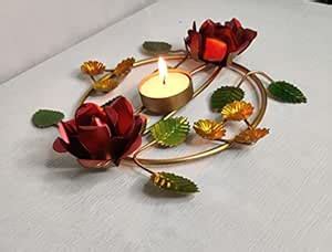 Buy Akriti Brass Art Wares Metal Tea Light Holder Flower Large Pack of ...