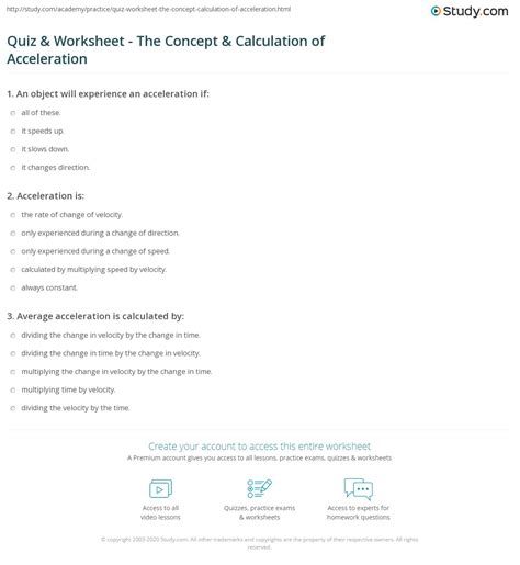 Image result for Acceleration Calculation Worksheet with Answer Key